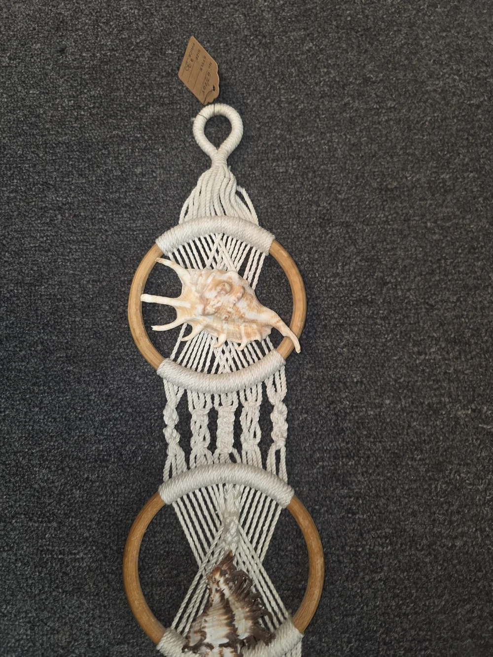 Boho Macramé Wall Hanging with Natural Shells